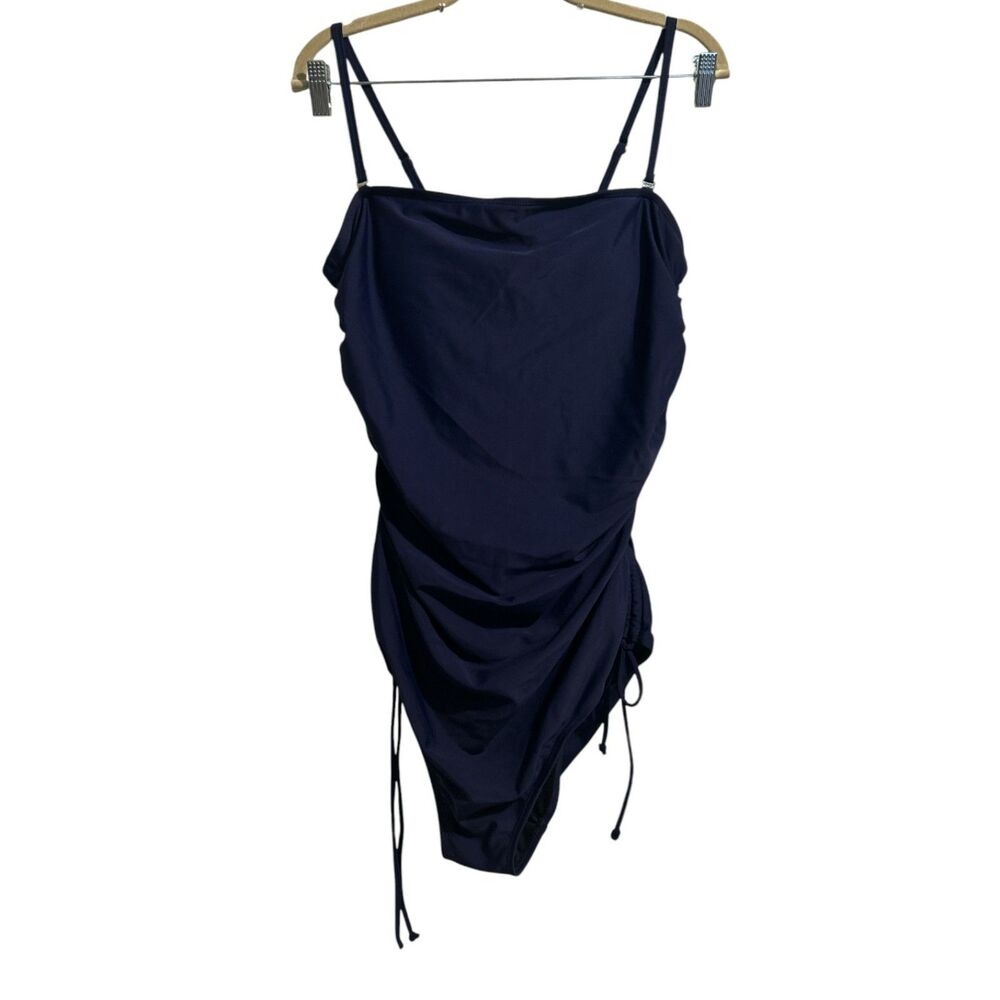 Smismivo Navy Blue Ruched One Piece Swimsuit Size XL NWT